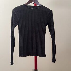 J.Crew Pointelle long sleeve T-shirt in Sporty Rib Black size M (orig. $65)